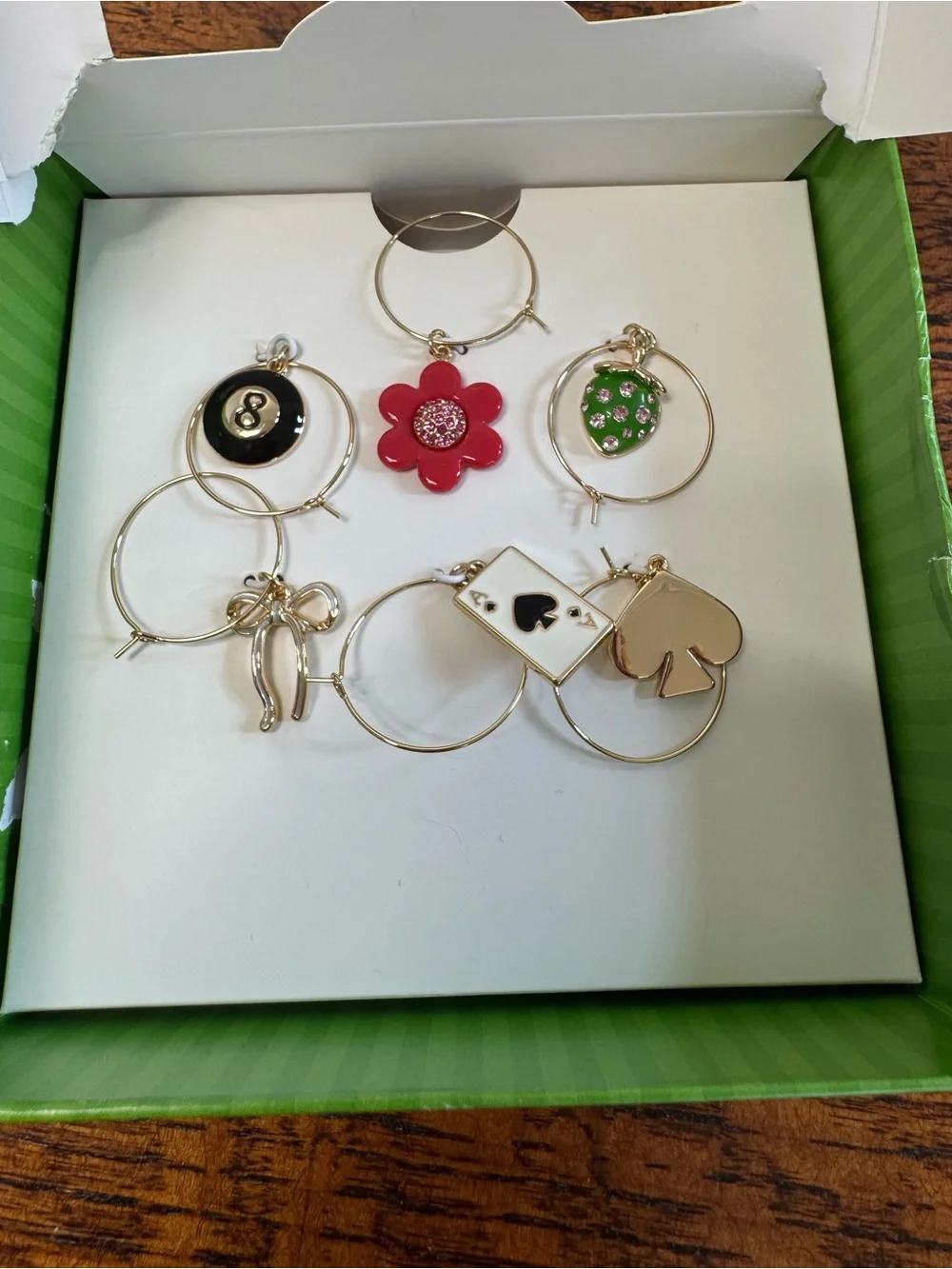 NWT Kate Spade x Target Mixed Novelty Wine Charm Set - 6 Count